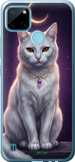2D пластиковый чехол Mystic White Cat Gothic Dark Purple Gold для Realme C21Y - 6805t-2472 изображение 