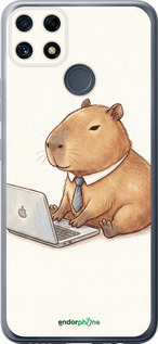 Силиконовый чехол 'Funny Capybara CEO Working' для Realme C25 изображение 1