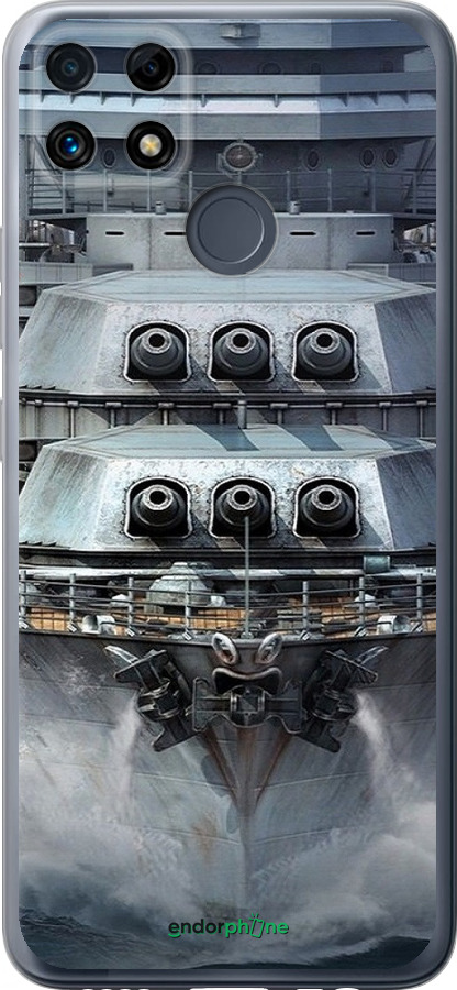 Силиконовый чехол Линкор, world of tanks, wargaming, военный корабль для Realme C25s - 6453u-3679 изображение 