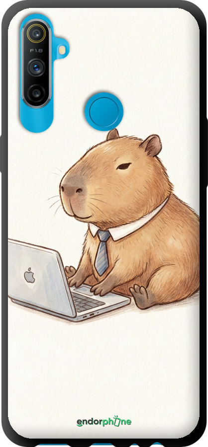 TPU чехол Funny Capybara CEO Working для Realme C3 - 6777b-1889 изображение 
