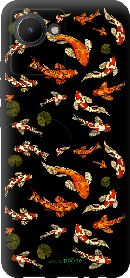 

TPU musta cover "Koi kala" for Realme C30, Keltainen