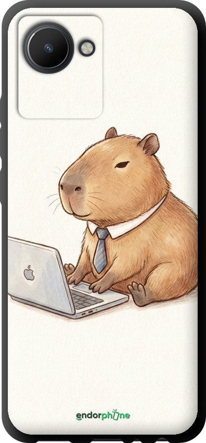 TPU чехол Funny Capybara CEO Working для Realme C30 - 6777b-2700 изображение 