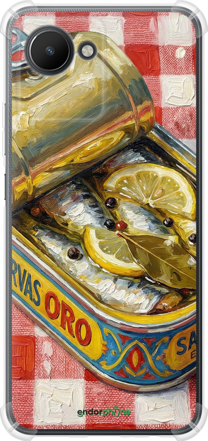 Силикон с усиленными углами чехол Vintage Sardine Tin Phone для Realme C30 - 6772sp-2700 изображение 