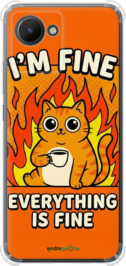 Силикон с усиленными углами чехол Funny Cat для Realme C30 - 6786sp-2700 изображение 