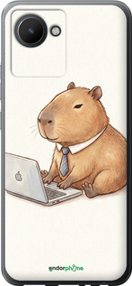 Силиконовый чехол 'Funny Capybara CEO Working' для Realme C30 изображение 1