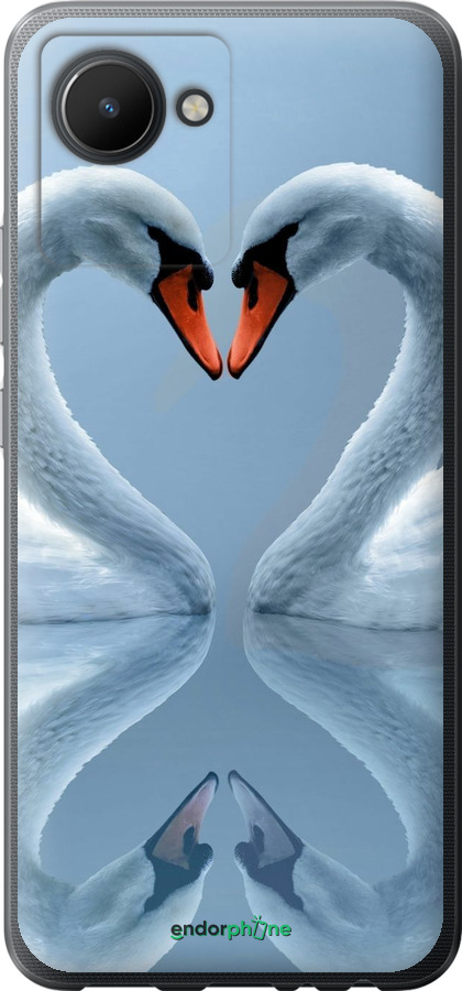 Силіконовий чехол Лебеді для Realme C30 - 6007u-2700 изображение 