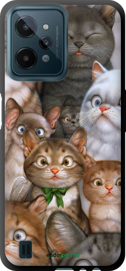 

TPU чорний чохол "Коти" для Realme C31