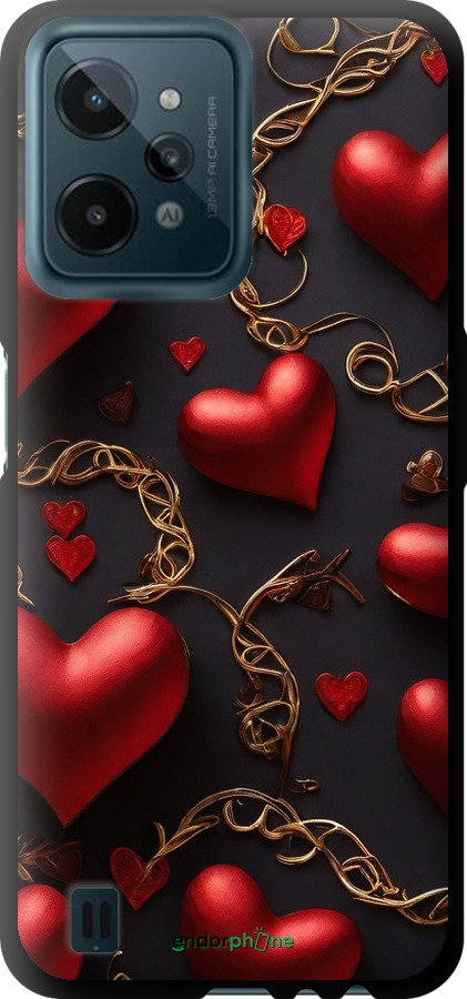 TPU чехол Сердечки для Realme C31 - 5831b-2593 изображение 