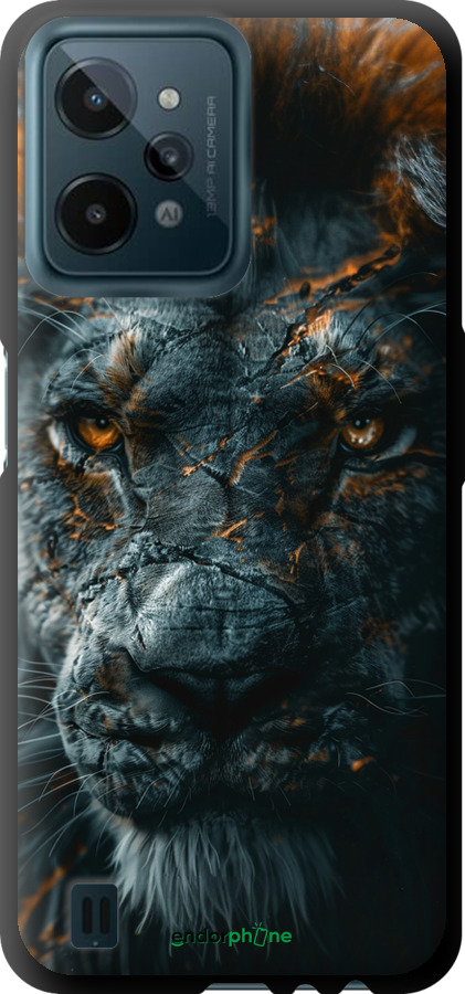 TPU чехол Пламенный лев для Realme C31 - 6153b-2593 изображение 