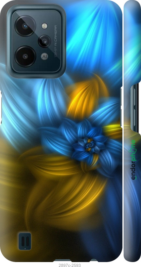 

3D пластиковий матовий чохол "Візерунок 46" для Realme C31, Синій