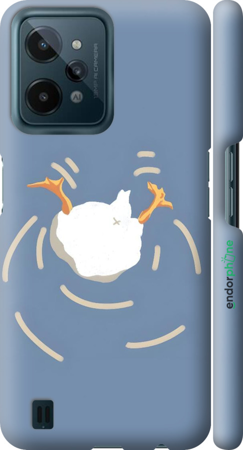 3D пластиковый матовый чехол Гусь ныряет для Realme C31 - 6275m-2593 изображение 