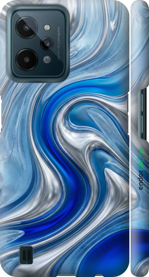 3D пластиковий матовий чехол Liquid Chrome для Realme C31 - 6781m-2593 изображение 