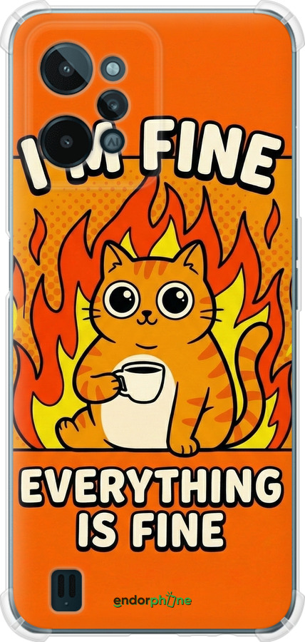 Силикон с усиленными углами чехол Funny Cat для Realme C31 - 6786sp-2593 изображение 