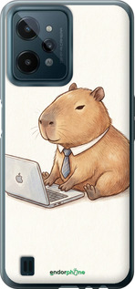 Силиконовый чехол Funny Capybara CEO Working для Realme C31 - 6777u-2593 изображение 