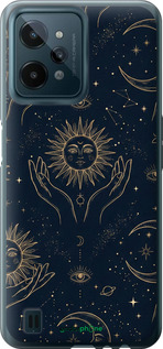 Силиконовый чехол Celestial Harmony: Sun & Moon Gold Mystic Pattern для Realme C31 - 6778u-2593 изображение 