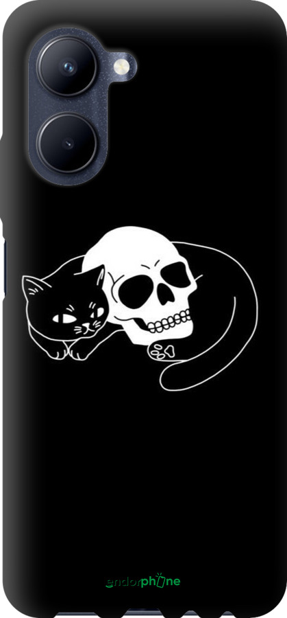 TPU чехол С изображением кота и черепа для Realme C33 - 6491b-2870 изображение 