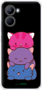 Силикон с усиленными углами чехол Милые кошки для Realme C33 - 6518sp-2870 изображение 