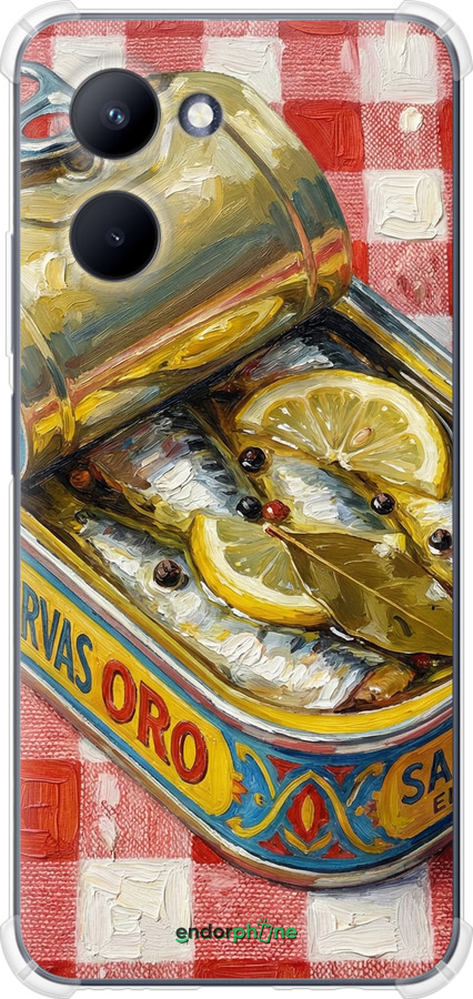 Силикон с усиленными углами чехол Vintage Sardine Tin Phone для Realme C33 - 6772sp-2870 изображение 