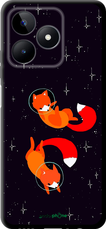 TPU чехол Лисички в космосе для Realme C51 - 4519b-3467 изображение 