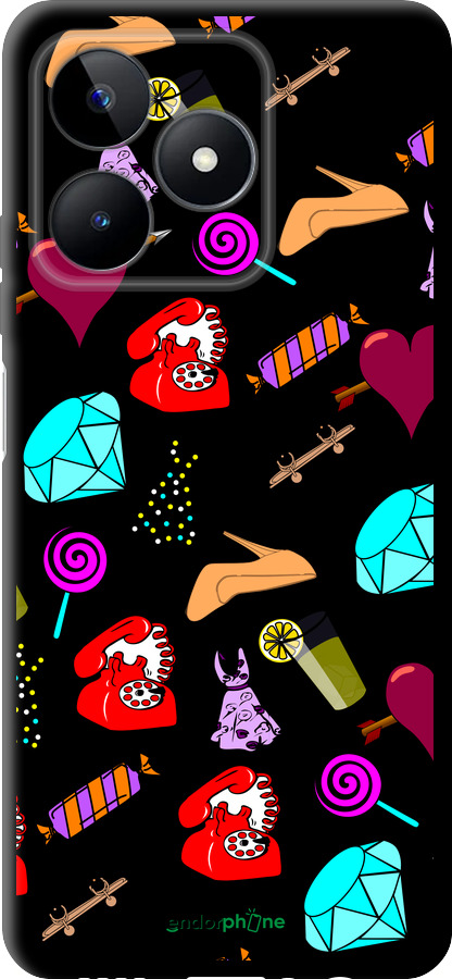 TPU чехол stickers для Realme C53 - 4757b-3128 изображение 