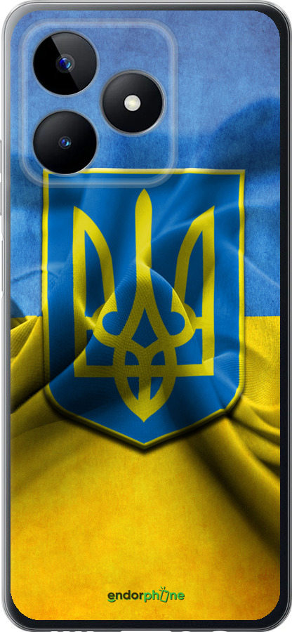 

Силіконовий чохол "Прапор та герб України" для Realme C53, Блакитний