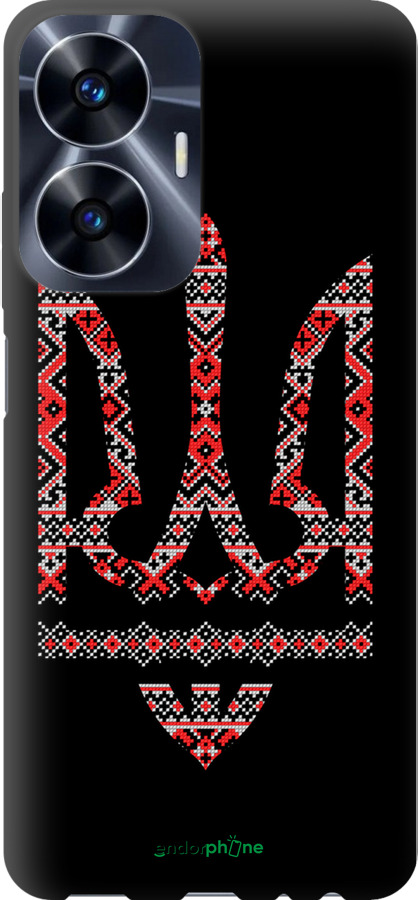TPU чехол Герб - вышиванка на черном фоне для Realme C55 - 1196b-2992 изображение 