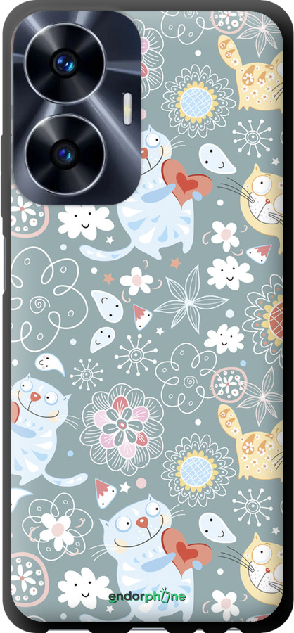 TPU чехол Кошенята v3 для Realme C55 - 1223b-2992 изображение 