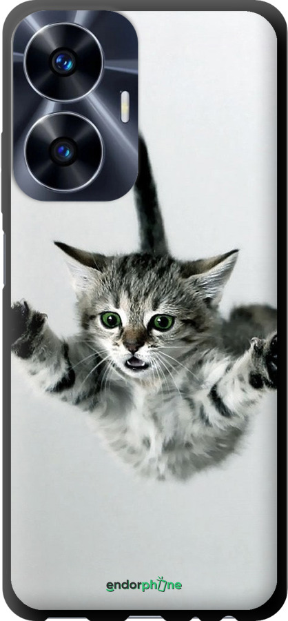 TPU чехол Летящий котёнок для Realme C55 - 2322b-2992 изображение 