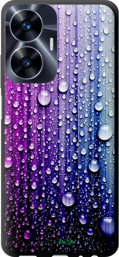 

TPU чорний чохол "Краплини води" для Realme C55, Синій