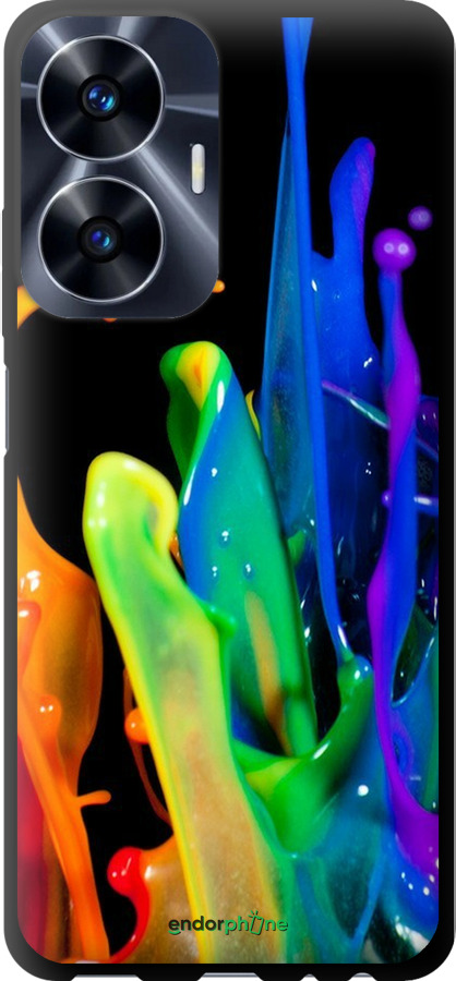 TPU чехол брызги краски для Realme C55 - 3957b-2992 изображение 