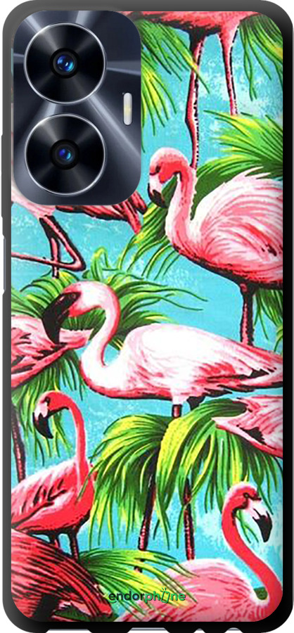 TPU чехол Tropical background для Realme C55 - 4016b-2992 изображение 