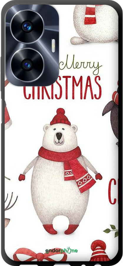 TPU чехол Merry Christmas для Realme C55 - 4106b-2992 изображение 