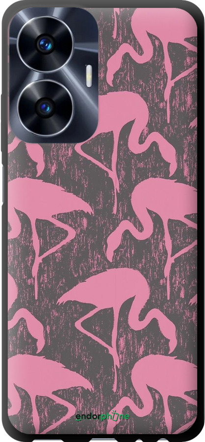 TPU чехол Vintage-Flamingos для Realme C55 - 4171b-2992 изображение 
