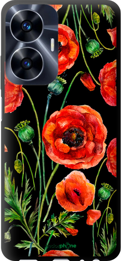 TPU чехол Нарисованные маки для Realme C55 - 4278b-2992 изображение 