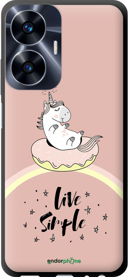 TPU чехол Единорожка в пончике для Realme C55 - 4282b-2992 изображение 