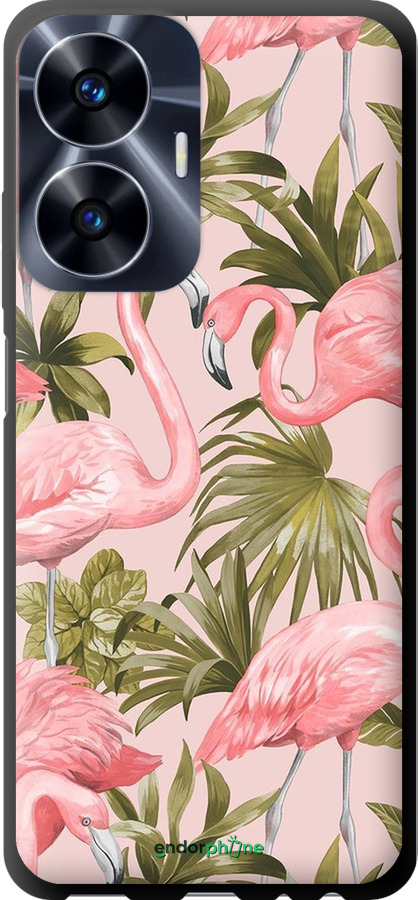 TPU чехол фламинго 2 для Realme C55 - 4360b-2992 изображение 