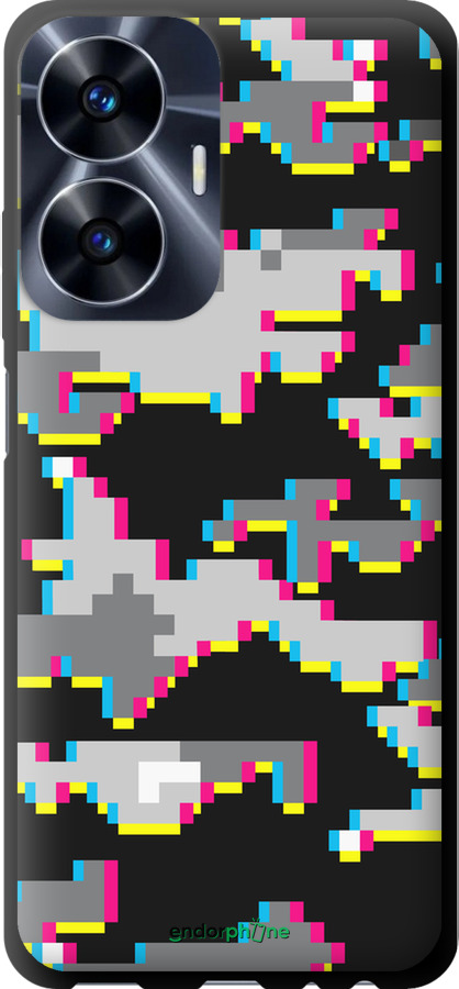 TPU чехол Пиксельный камуфляж для Realme C55 - 5481b-2992 изображение 
