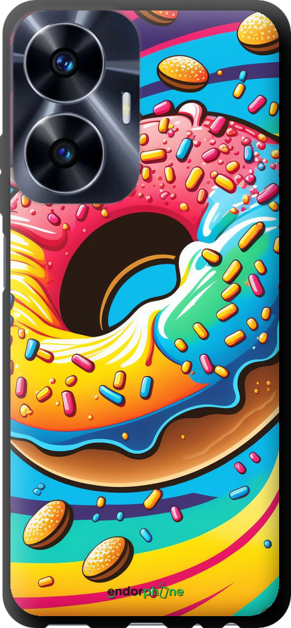 TPU чехол Пончик радуга для Realme C55 - 5584b-2992 изображение 