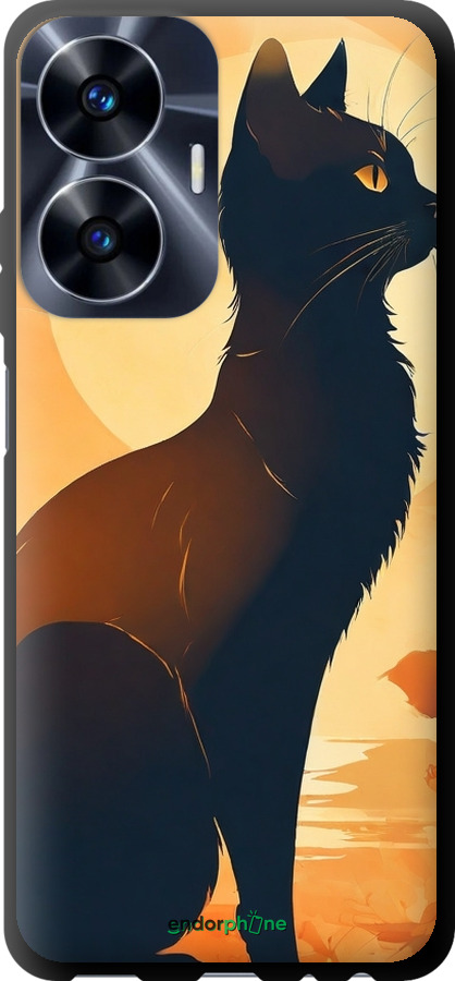 TPU чехол Черная кошка v2 для Realme C55 - 5830b-2992 изображение 