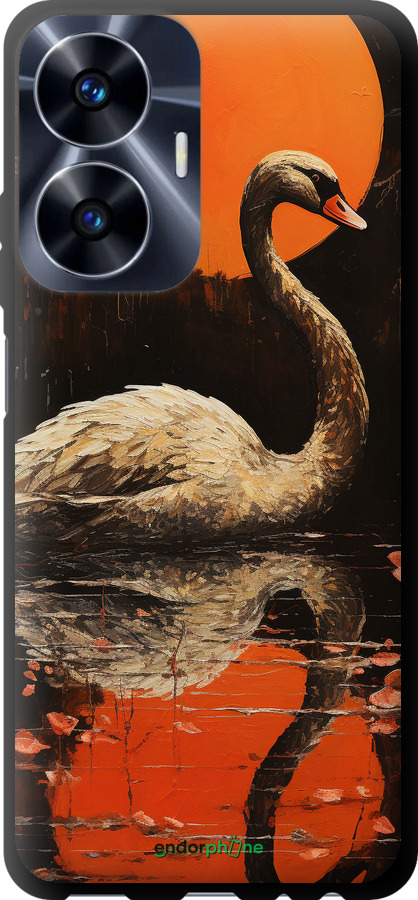 TPU чехол Лебедь для Realme C55 - 5964b-2992 изображение 