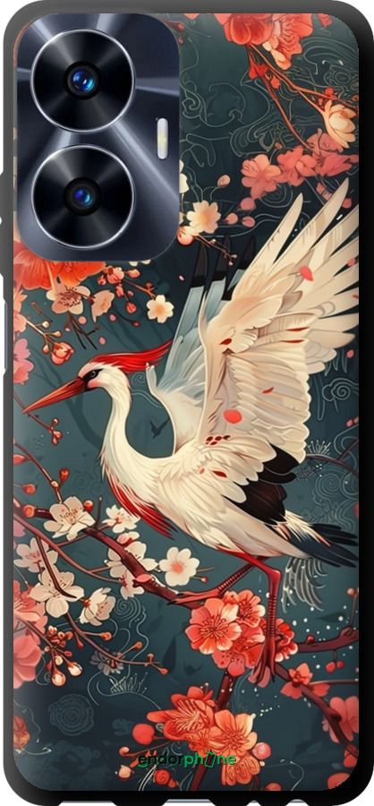TPU чехол Сакура и аист для Realme C55 - 6108b-2992 изображение 