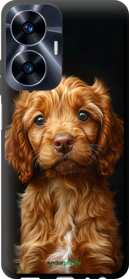 TPU чехол Cocker spaniel на черном фоне для Realme C55 - 6137b-2992 изображение 