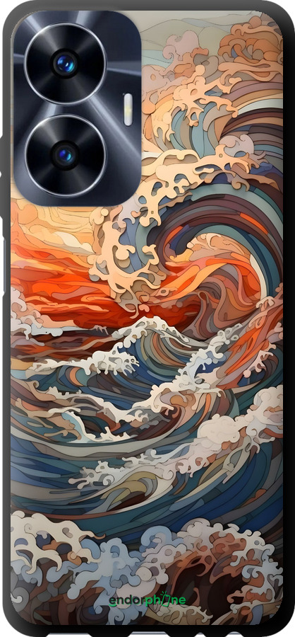 TPU чехол Арт волны для Realme C55 - 6324b-2992 изображение 