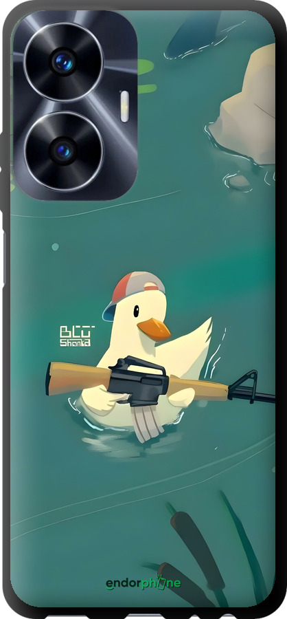 TPU чехол Уточка с автоматом для Realme C55 - 6356b-2992 изображение 