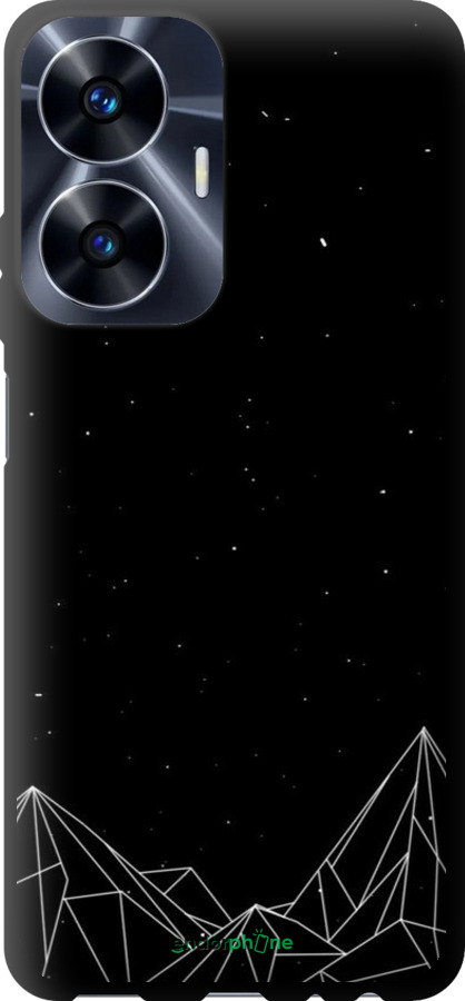 TPU чехол Чорно білі абстрактні гори для Realme C55 - 6437b-2992 изображение 