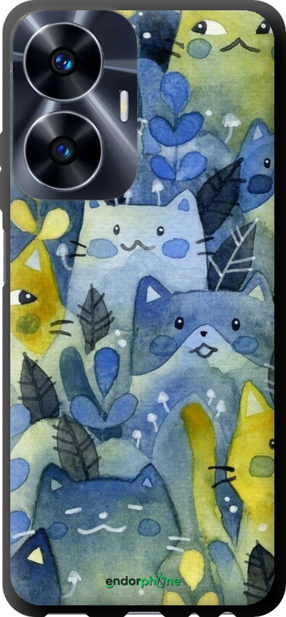 TPU чехол Із зображенням котячого лісу для Realme C55 - 6447b-2992 изображение 