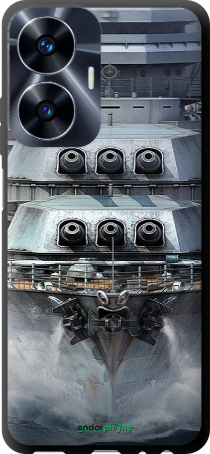 TPU чехол Линкор, world of tanks, wargaming, военный корабль для Realme C55 - 6453b-2992 изображение 