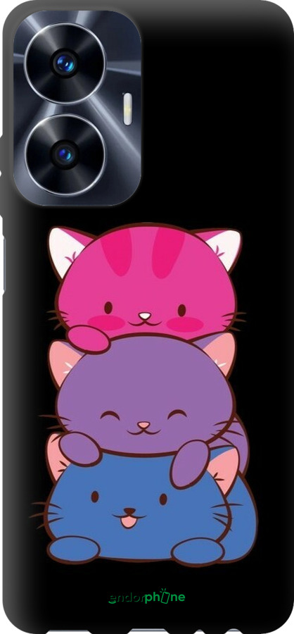 TPU чехол Милые кошки для Realme C55 - 6518b-2992 изображение 