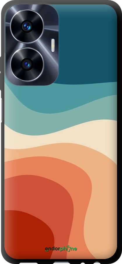 TPU чехол В стиле ретро с волнами для Realme C55 - 6531b-2992 изображение 