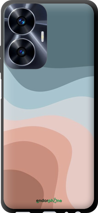 TPU чехол С синими и розовыми волнами в стиле ретро для Realme C55 - 6532b-2992 изображение 